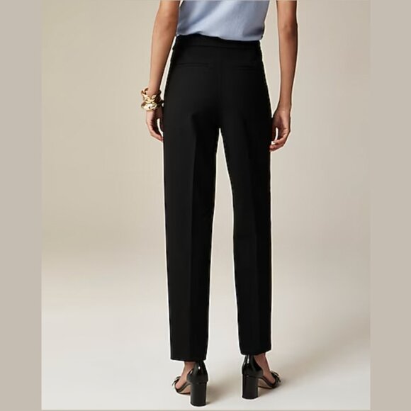 NWT J. Crew Kate Straight Leg Pant Bi Stretch Cotton 0 Tall Black BF401 - Picture 3 of 12